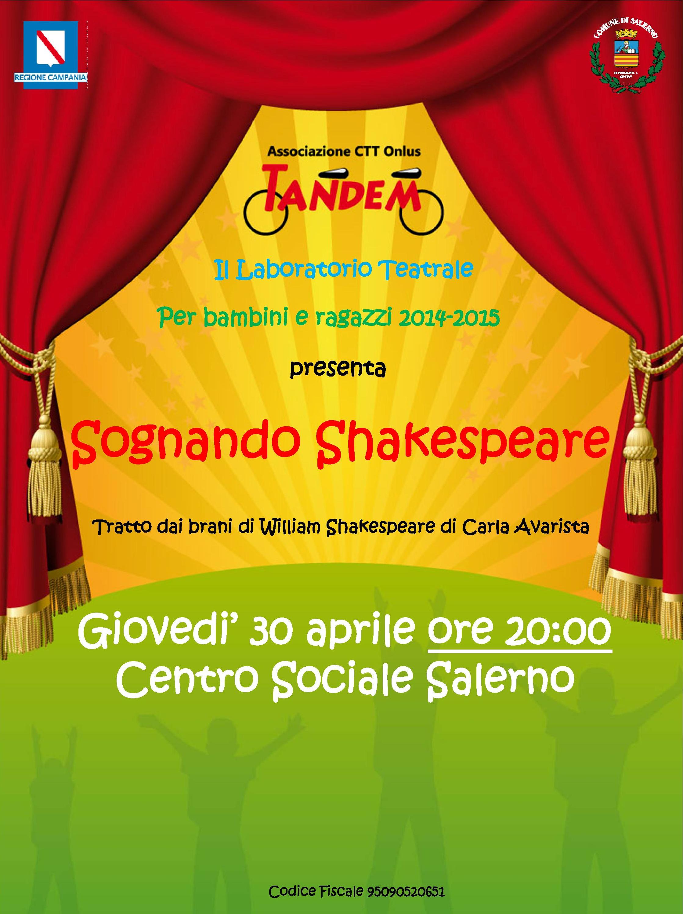 Spettacolo Lab. bambini e ragazzi 2014-2015 centro sociale di Salerno organizzato dall'associazione Tandem "Sognando sheakespeare