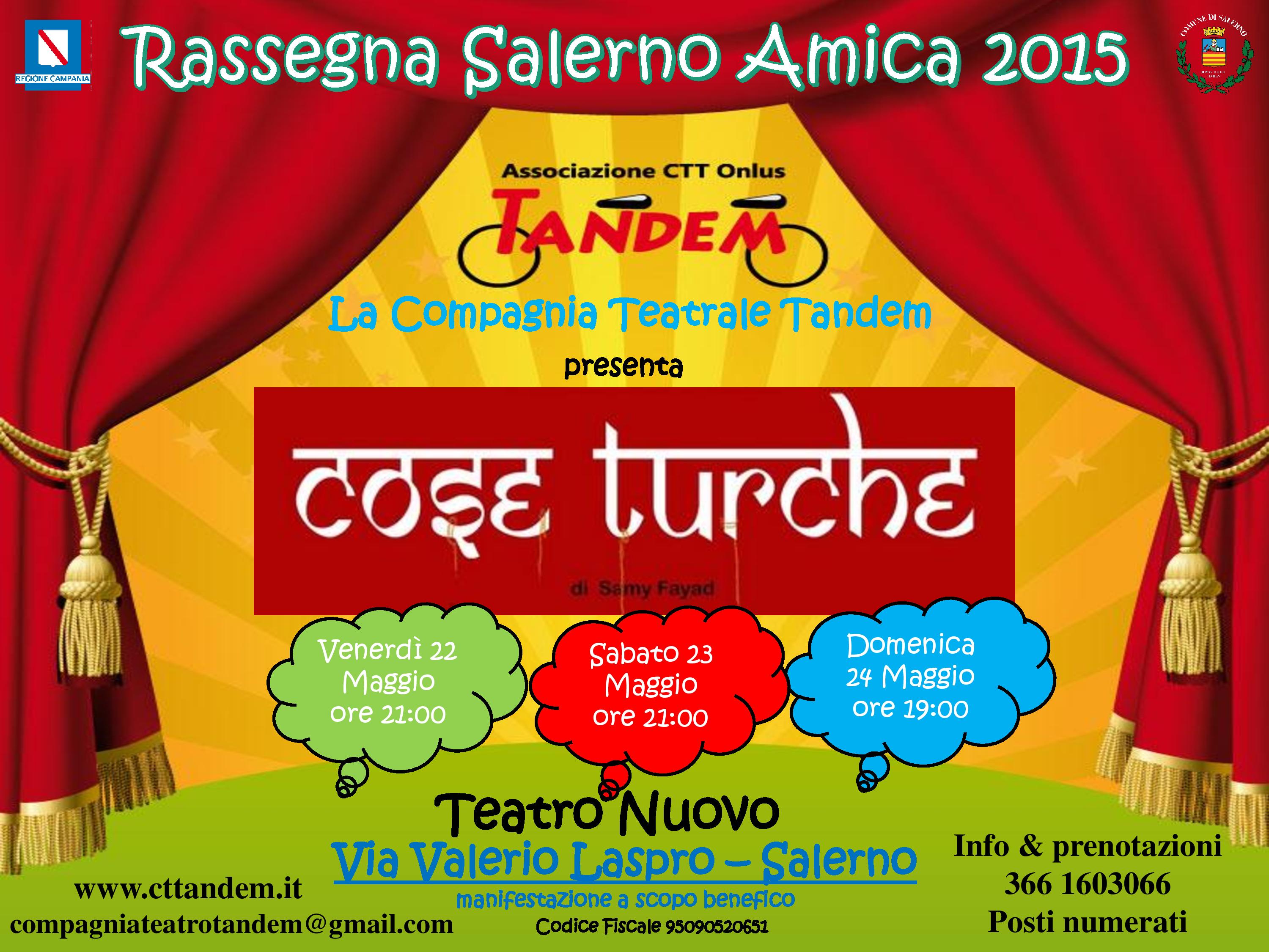 Locandina Cose Turche messa in scena dalla Compagnia Teatro Tandem di Salerno